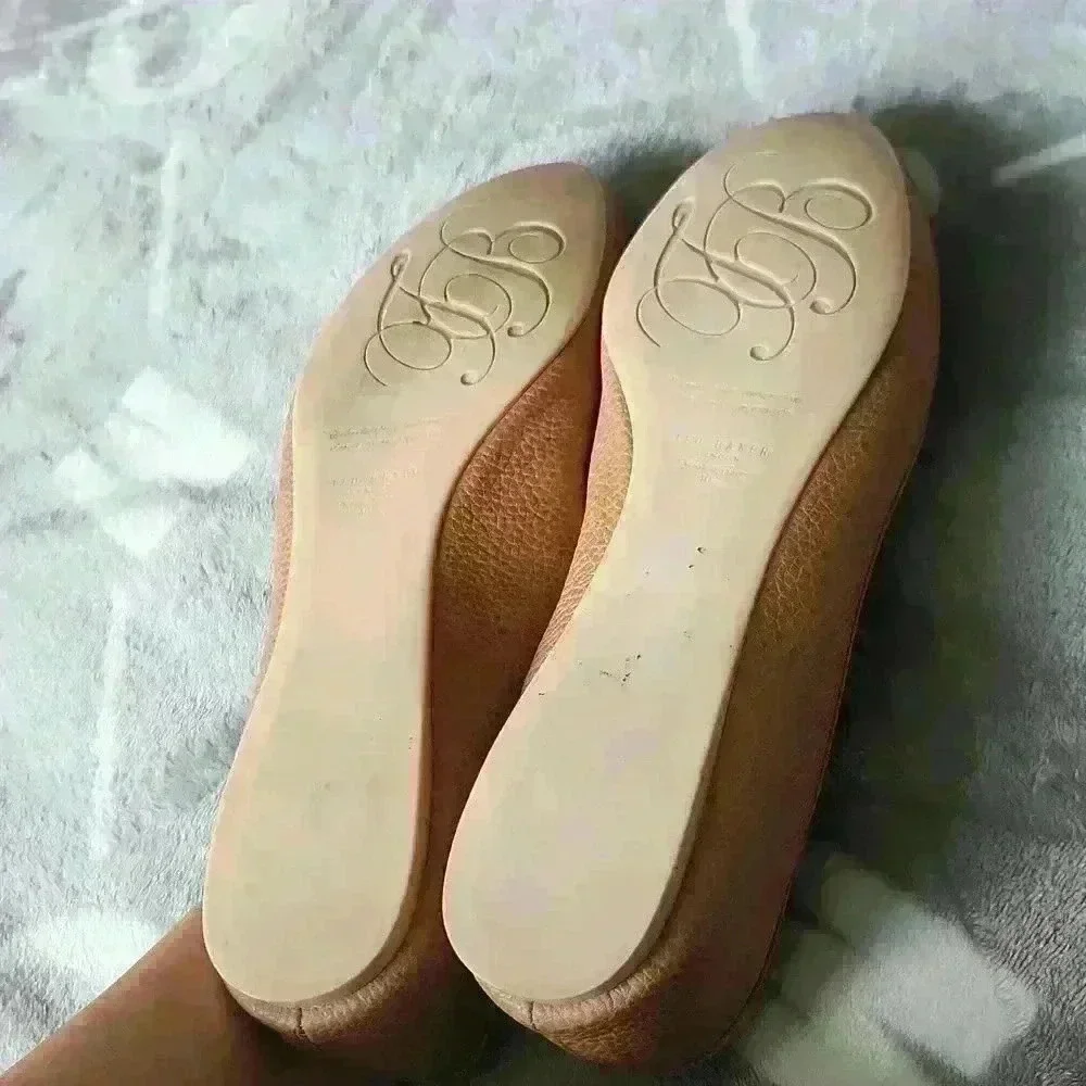 Ted Baker Brown Pebbled Leather Bow Ballerinas - Picture 7 of 7